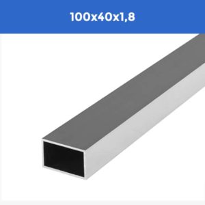 Tubo rectangular de aluminio - 100x40x1,8 mm
